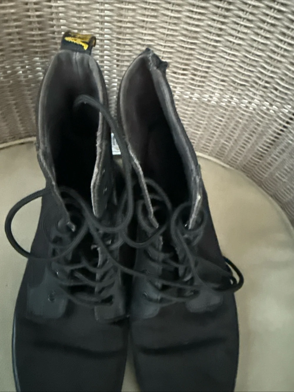 Converse Black Lace-Up Tactical Boots with Yellow Welt Stitching